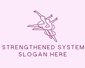 Women Gymnast Line Art logo design