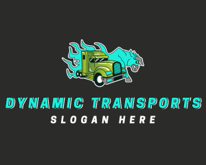 Flame Bull Logistics Truck logo design