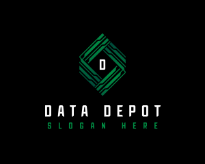 Technological Hexagon  Data logo design