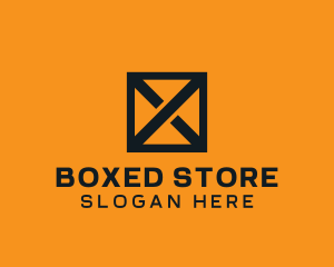 Box Crate Letter X logo design