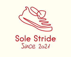 Red Shoe Monoline logo design