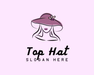 Elegant Woman Hat logo design