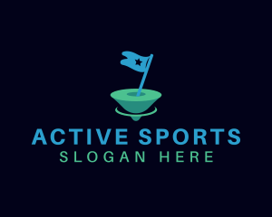 Golf Sport Flag logo