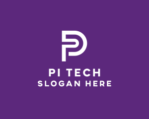 Tech Letter P Outline logo design