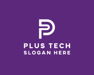 Tech Letter P Outline logo design