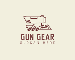 Minimal Train Gun logo design