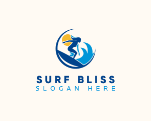 Surfer Sea Wave logo