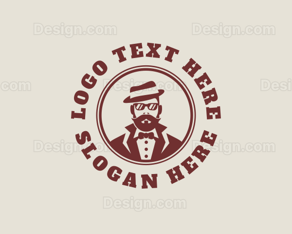 Fedora Tuxedo Man Logo