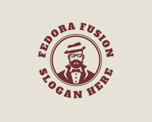 Fedora Tuxedo Man logo design