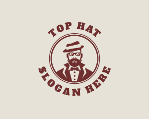 Fedora Tuxedo Man logo design