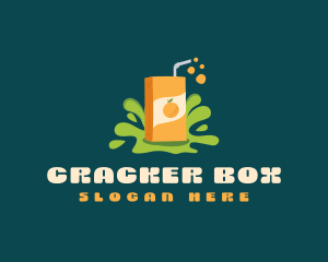 Orange Fruit Juice Box logo design