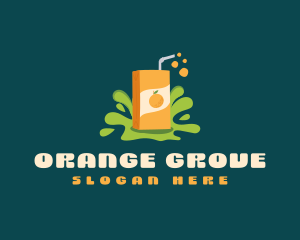 Orange Fruit Juice Box logo design