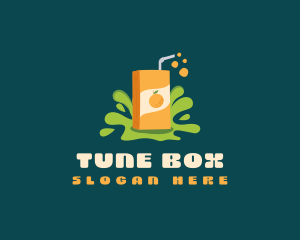 Orange Fruit Juice Box logo design