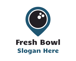 Bowling Location Pin logo design