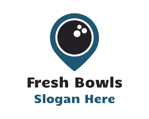 Bowling Location Pin logo design