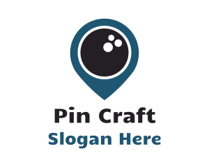 Bowling Location Pin logo design
