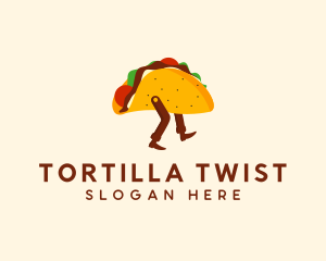 Walking Mexican Taco logo
