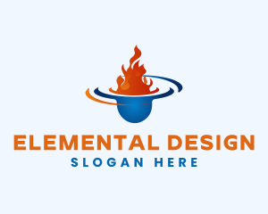 Liquid Fire Droplet logo design