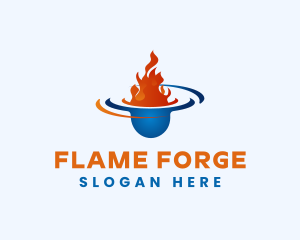 Liquid Fire Droplet logo design