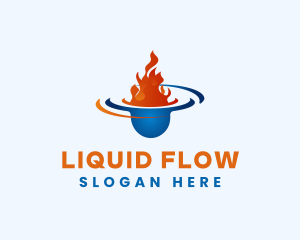 Liquid Fire Droplet logo design