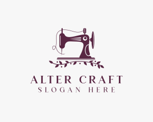 Wreath Tailoring Sewing Machine logo design