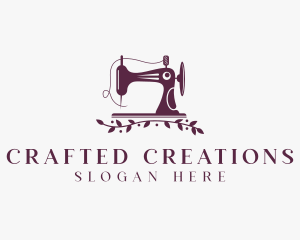 Wreath Tailoring Sewing Machine logo design