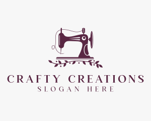 Wreath Tailoring Sewing Machine logo design