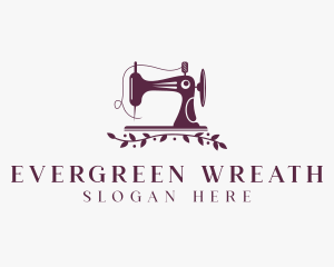 Wreath Tailoring Sewing Machine logo design