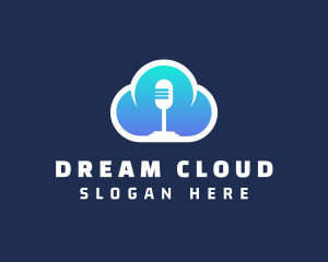 Gradient Mic Cloud logo design