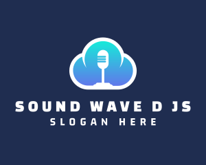 Gradient Mic Cloud logo design