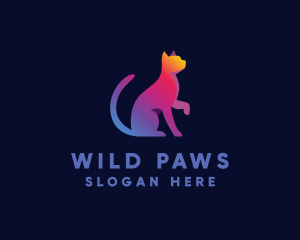 Gradient Pet Cat logo design