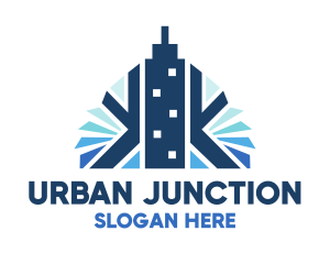 Blue Urban City logo design