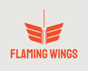 Orange Winged Screwdriver logo design