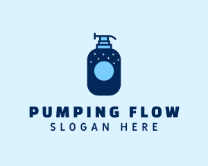 Blue Cleaner Pump Bottle logo design