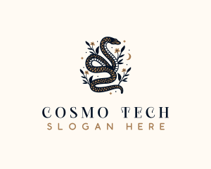 Snake Floral Decorative logo design