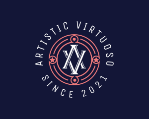 Mystical Badge Letter AV logo design