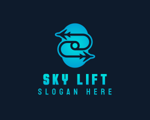 Logistics Plane Letter S logo design