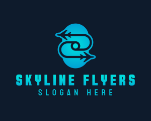 Logistics Plane Letter S logo design