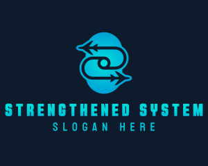 Logistics Plane Letter S logo design