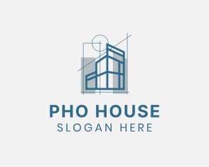 Architectural Blueprint Building  logo design