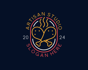 Neon Sign Chicken Restaurant logo design