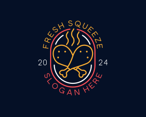 Neon Sign Chicken Restaurant logo design