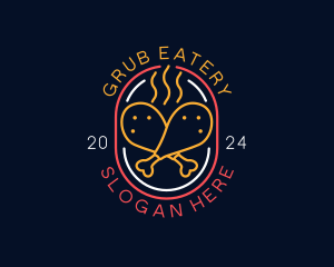 Neon Sign Chicken Restaurant logo design