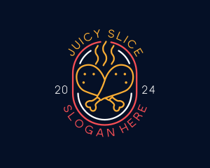 Neon Sign Chicken Restaurant logo design