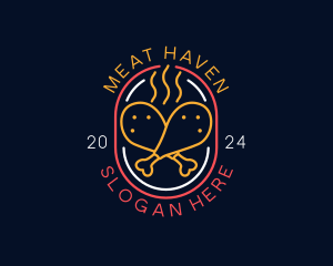 Neon Sign Chicken Restaurant logo design