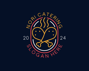 Neon Sign Chicken Restaurant logo design