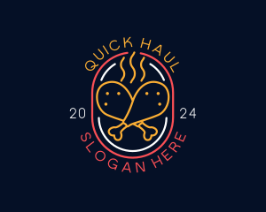 Neon Sign Chicken Restaurant logo design