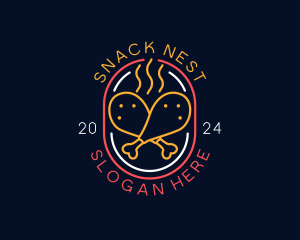 Neon Sign Chicken Restaurant logo design