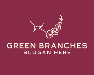 Orchid Branch Leaf logo design