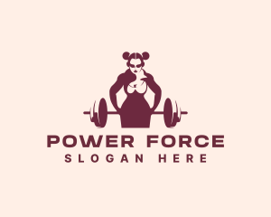 Strong Feminine Bodybuilder  logo design